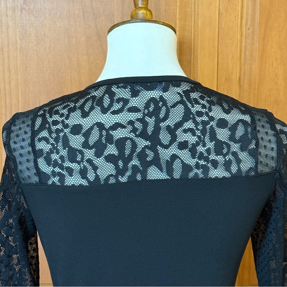 Anatomie Black Lace Detail Long Sleeve Top - Picture 5 of 11